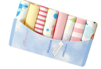 Newborn Cotton Gauze Baby Feeding Towels - 8 Packs