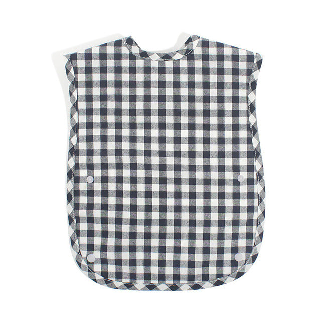Fashion Plaid Waterproof Cotton Bib for Infants and Kids