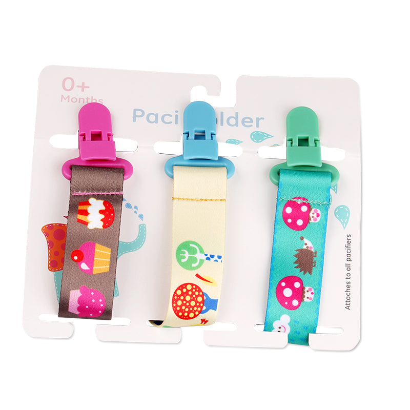 Cartoon Pattern Baby Pacifier Teether Pack of Three