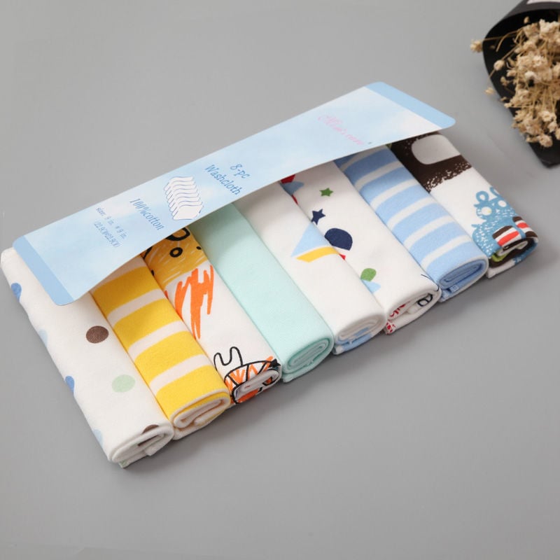 Newborn Cotton Gauze Baby Feeding Towels - 8 Packs